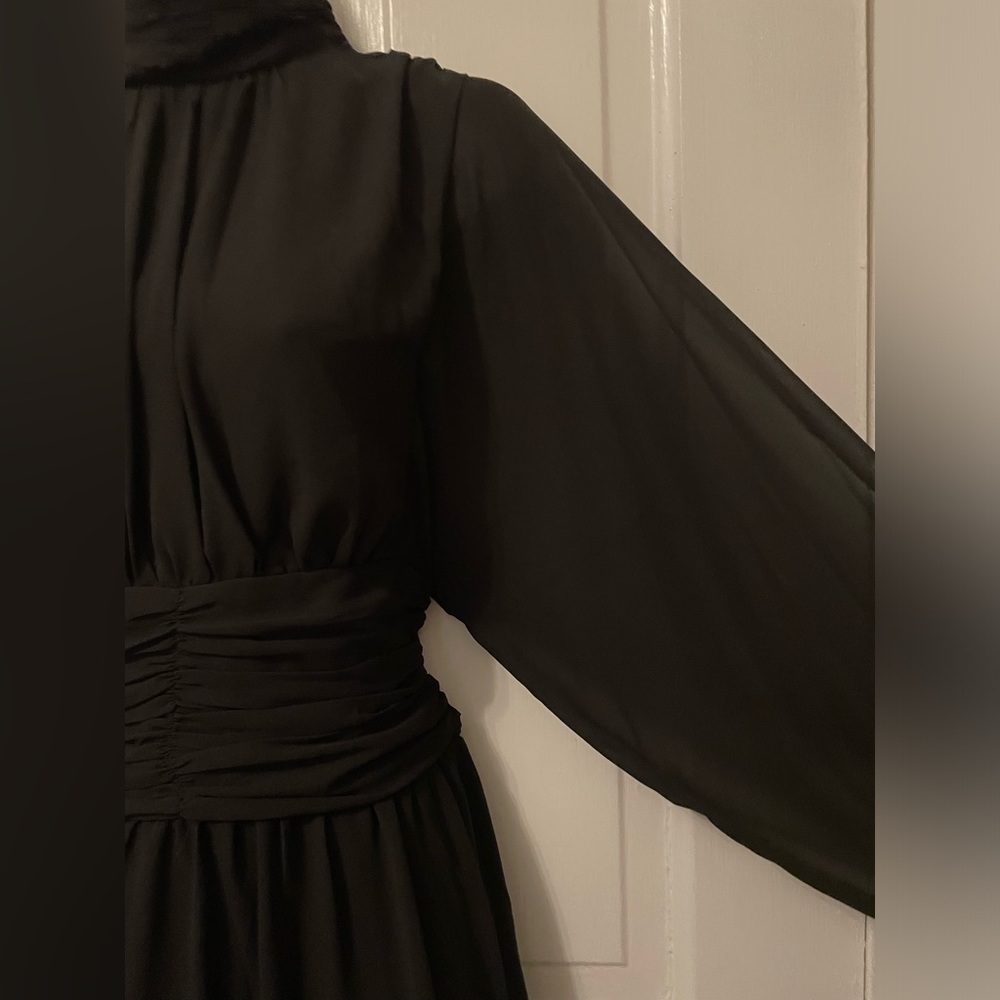 224- NWT Gorgeous Black, High Neck Maxi Dress - Picture 8 of 16